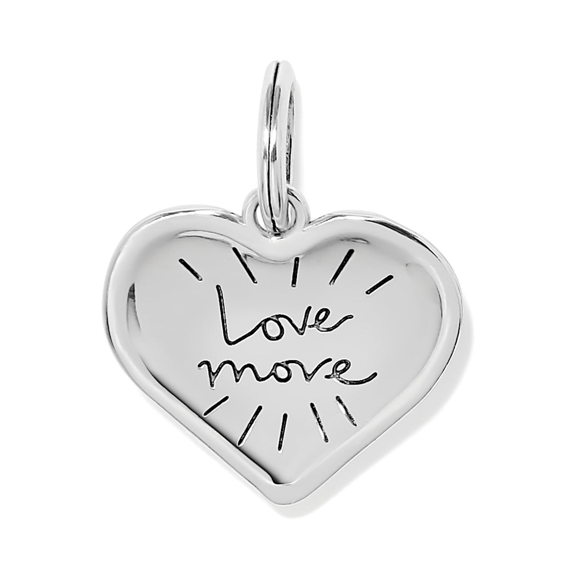 Silver heart-shaped pendant with &