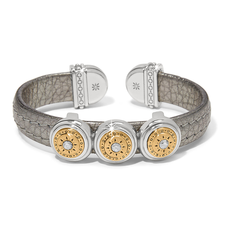 Brighton | Mosaic Two Tone Leather Disc Cuff Bracelet