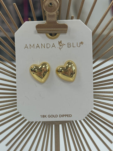 Ella Heart Stud-Gold