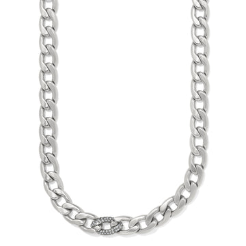 Brighton | Cleo Pave Link Necklace-Silver