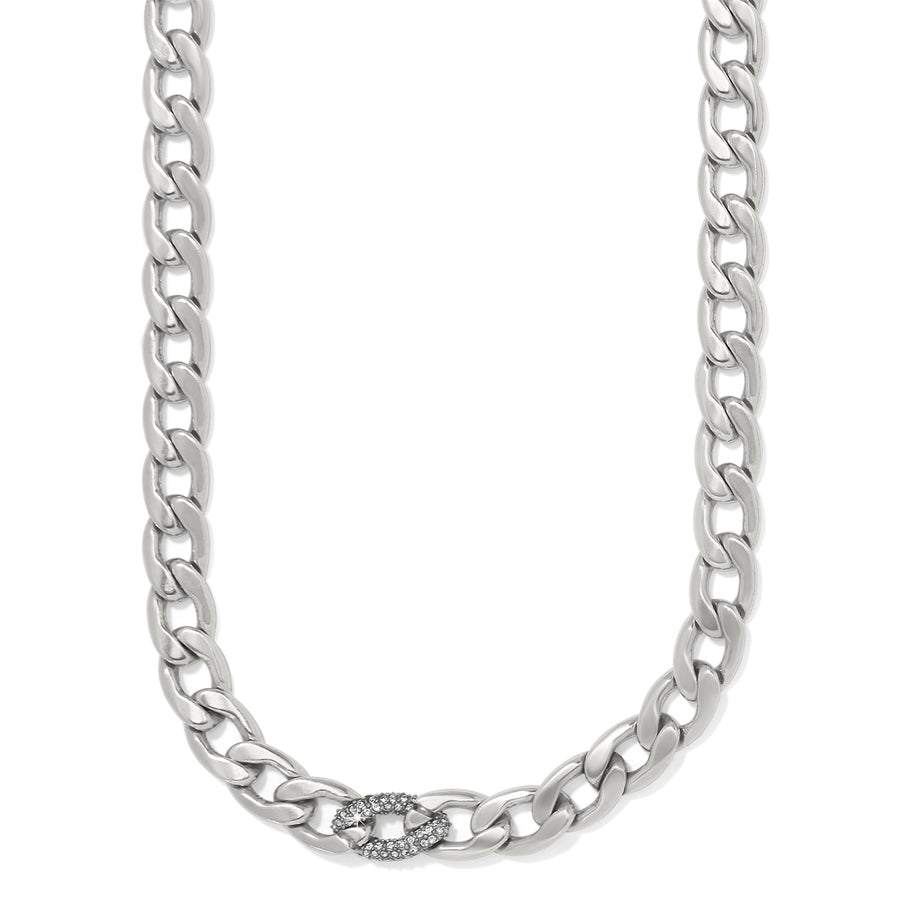 Brighton | Cleo Pave Link Necklace-Silver