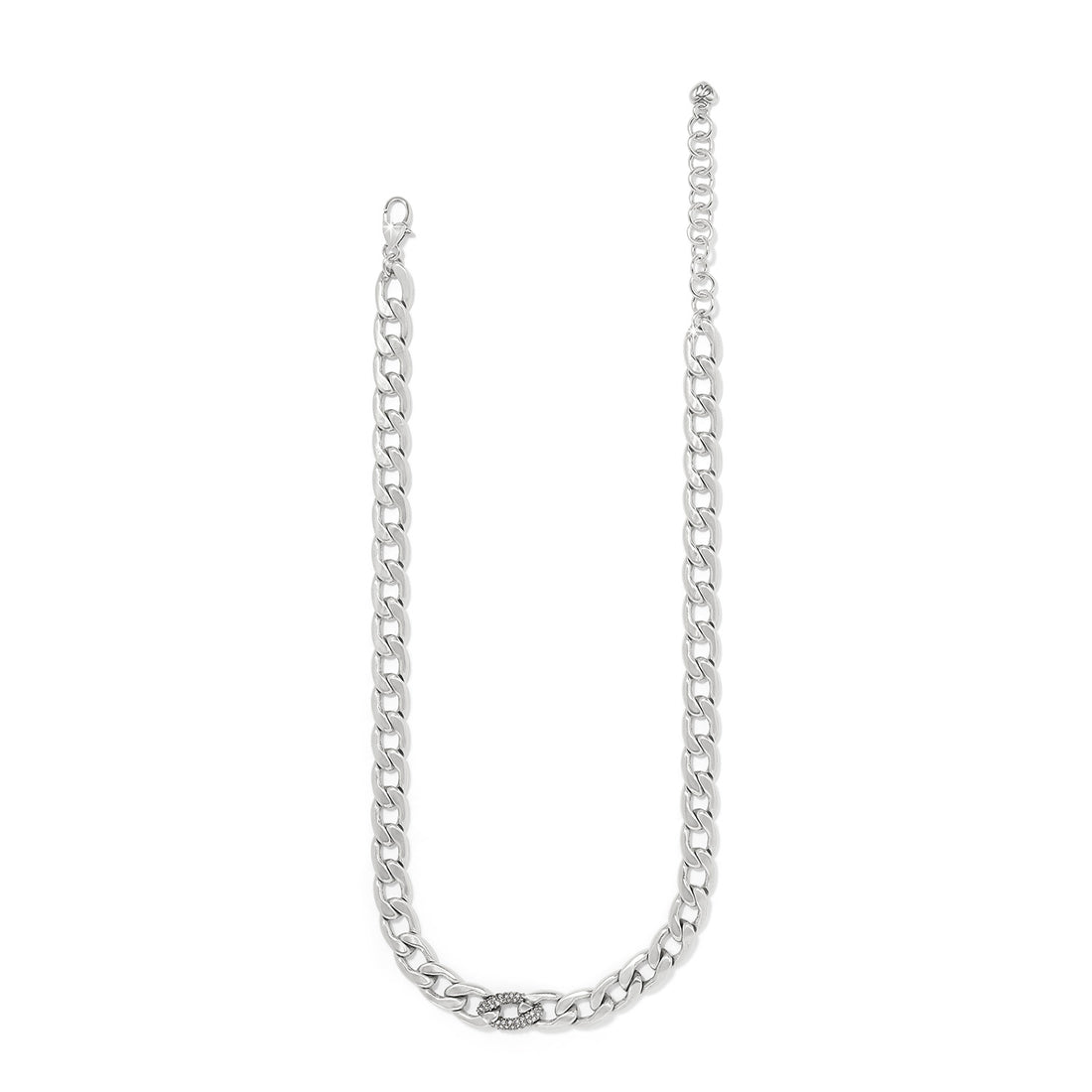 Brighton | Cleo Pave Link Necklace-Silver