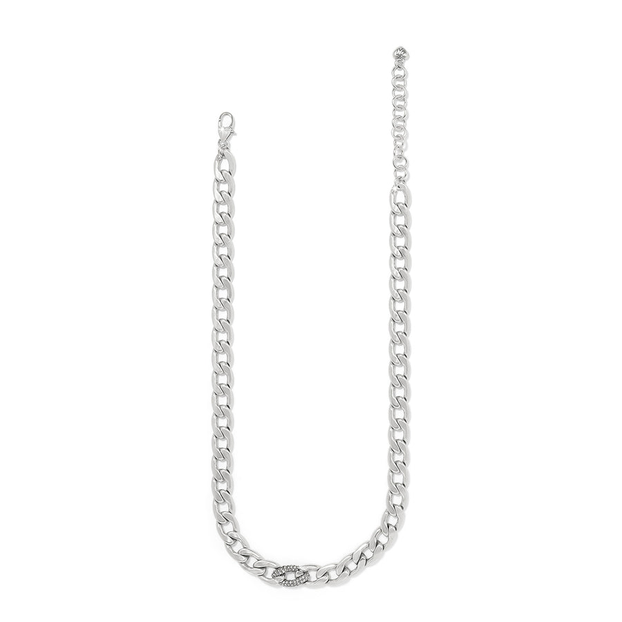Brighton | Cleo Pave Link Necklace-Silver
