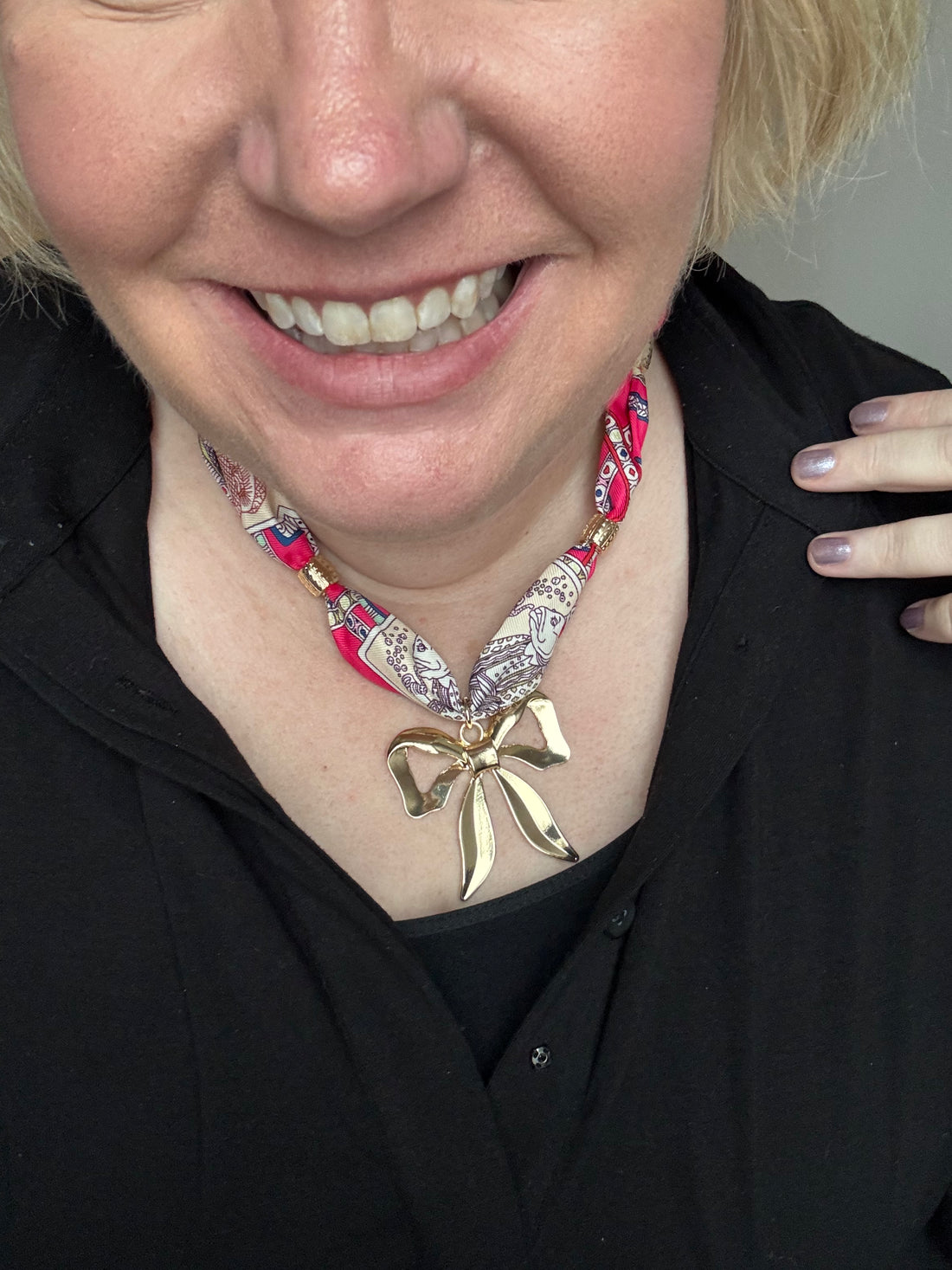 Scarf Necklace with Bow