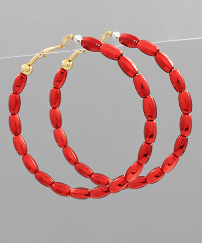 Take Your Shot Hoop Earrings-2 Colors!