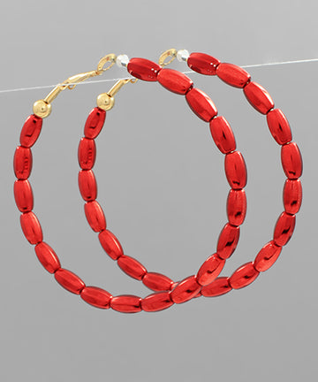 Take Your Shot Hoop Earrings-2 Colors!