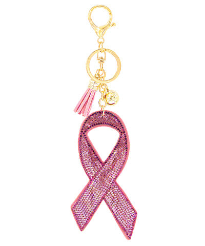 Breast Cancer Ribbon Keychain