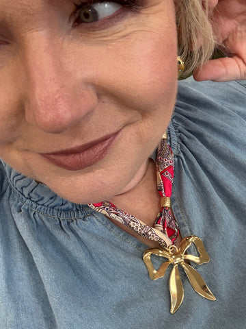Scarf Necklace with Bow