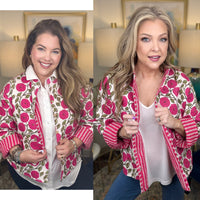 Quilted Jacket-Pink Floral