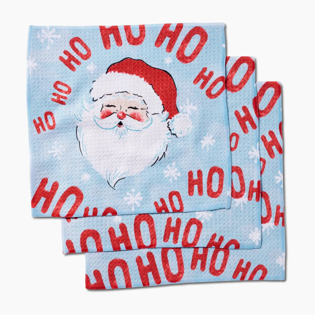 Geometry Merry Santa Claus Dishcloth Set