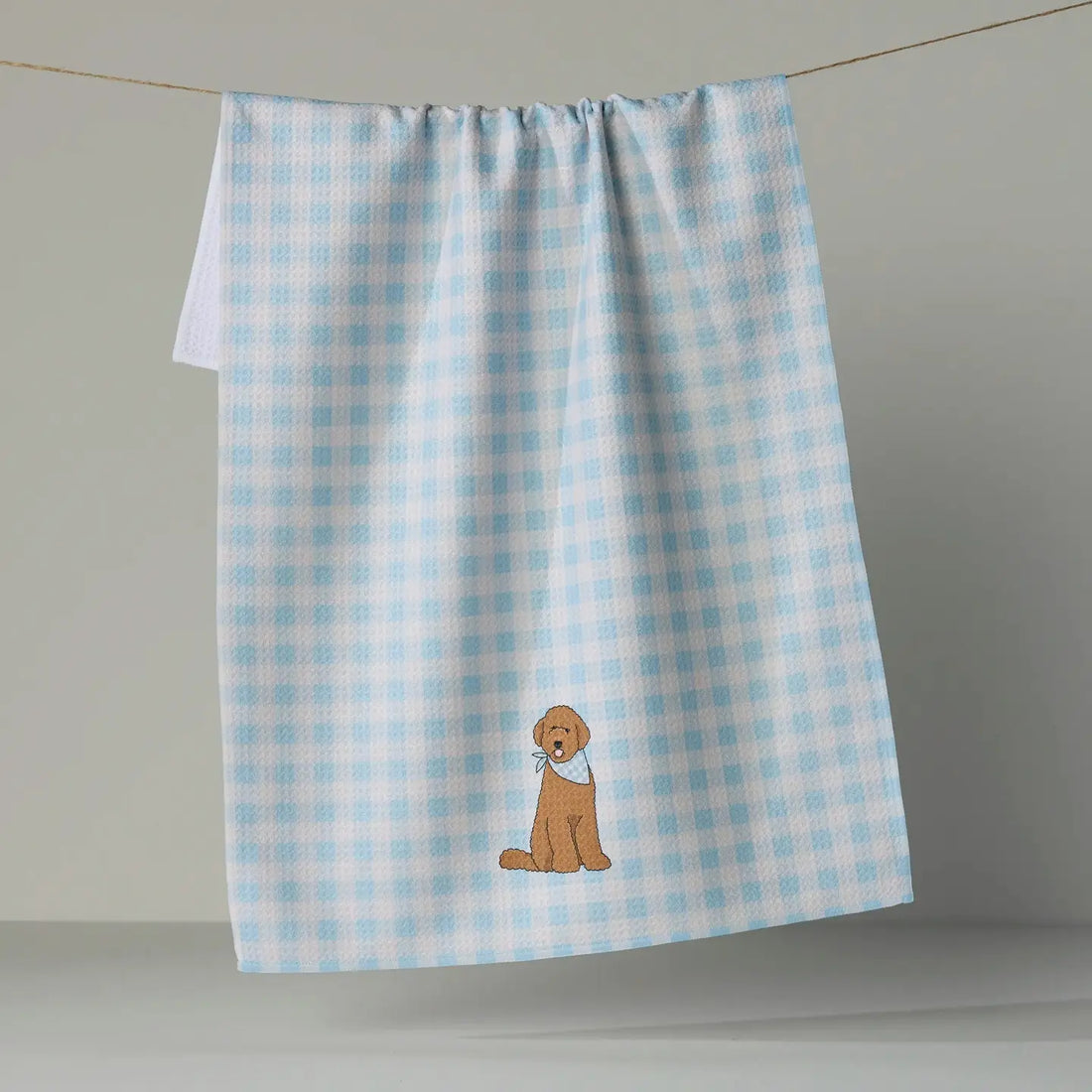 Geometry Gingham Doodle Tea Towel