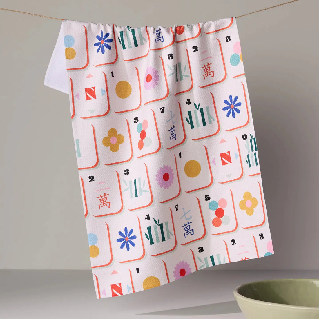 Geometry Tile Toss Tea Towel