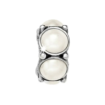 Brighton | Roundabout Bead- Silver/Pearl