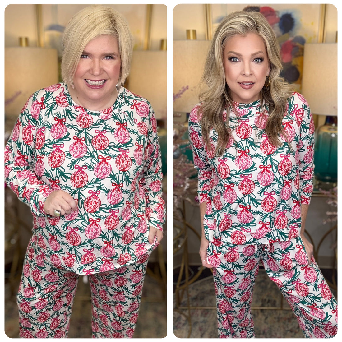 Mary Square Pajamas-Sleigh All Day