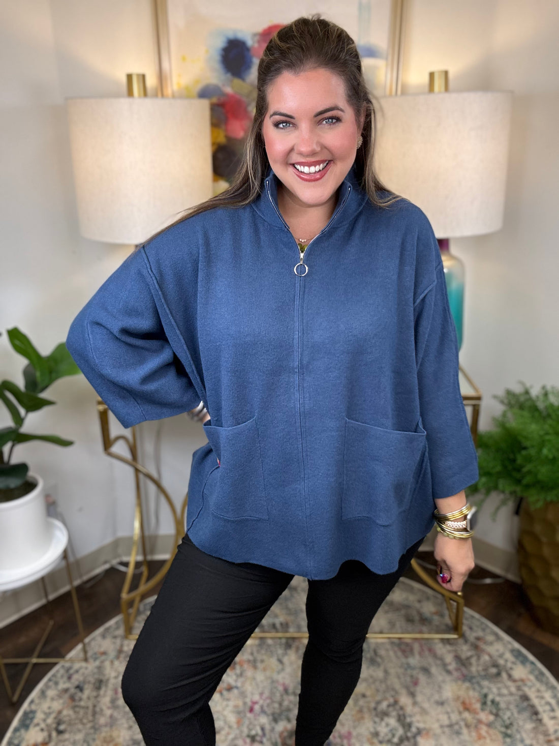Coco & Carmen | Heavenly Luxe Zip Cardigan
