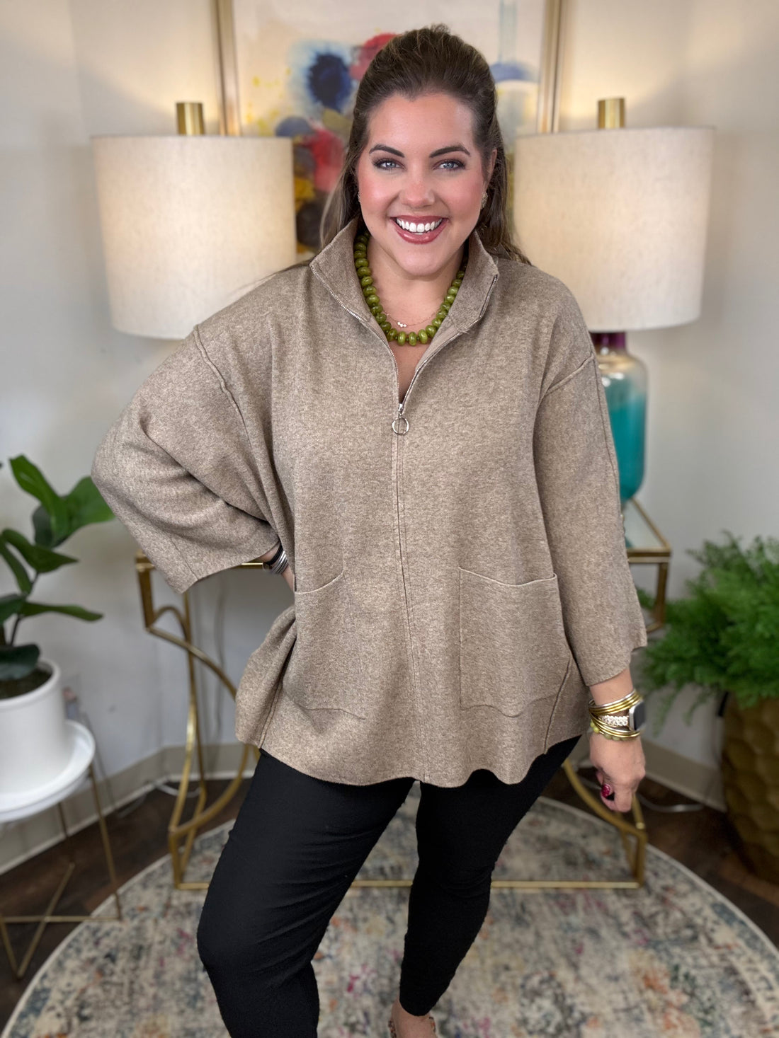 Coco & Carmen | Heavenly Luxe Zip Cardigan