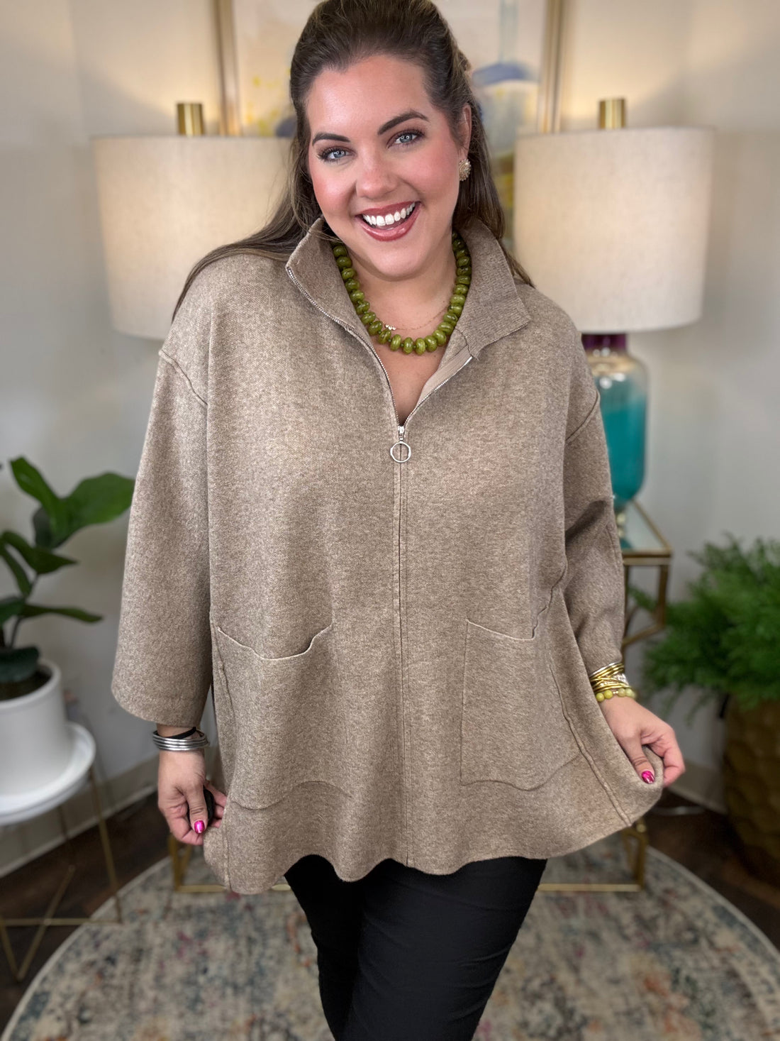 Coco & Carmen | Heavenly Luxe Zip Cardigan