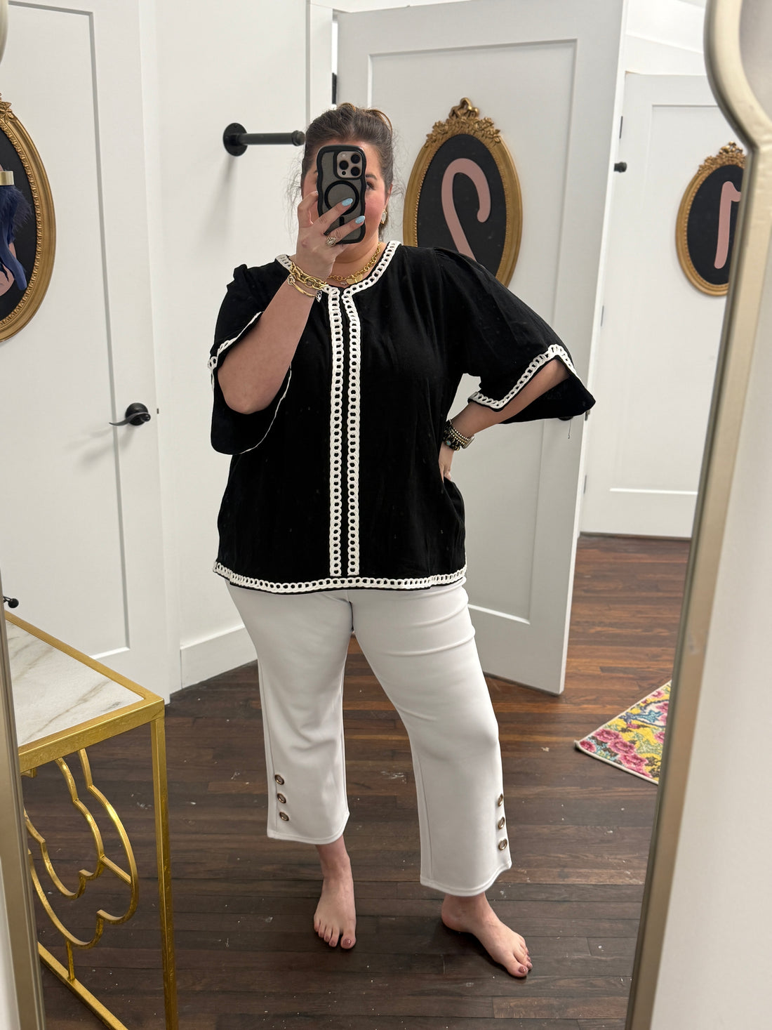 Coco & Carmen Georgie Wide Leg Cropped with Grommet