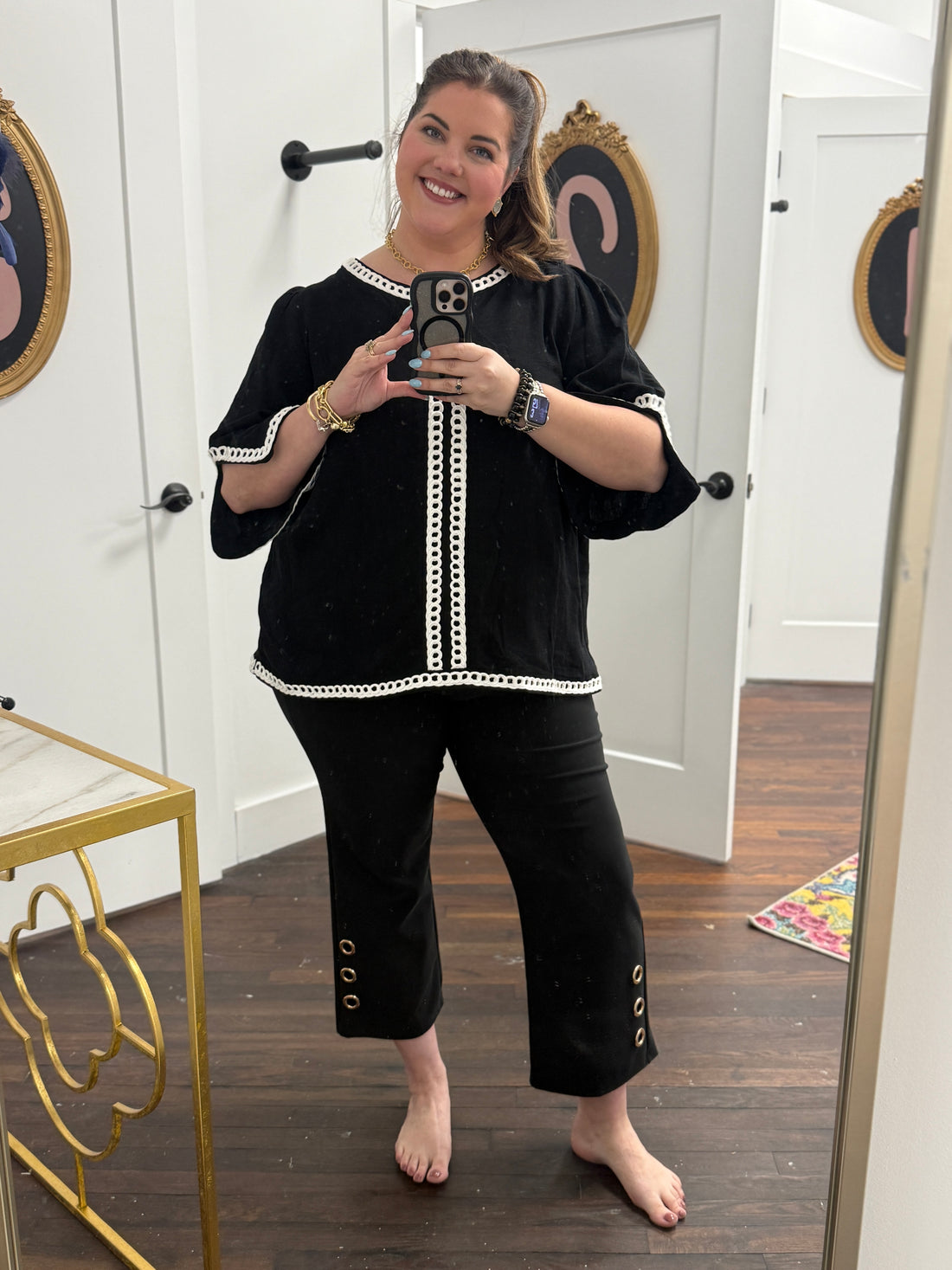 Coco & Carmen Georgie Wide Leg Cropped with Grommet