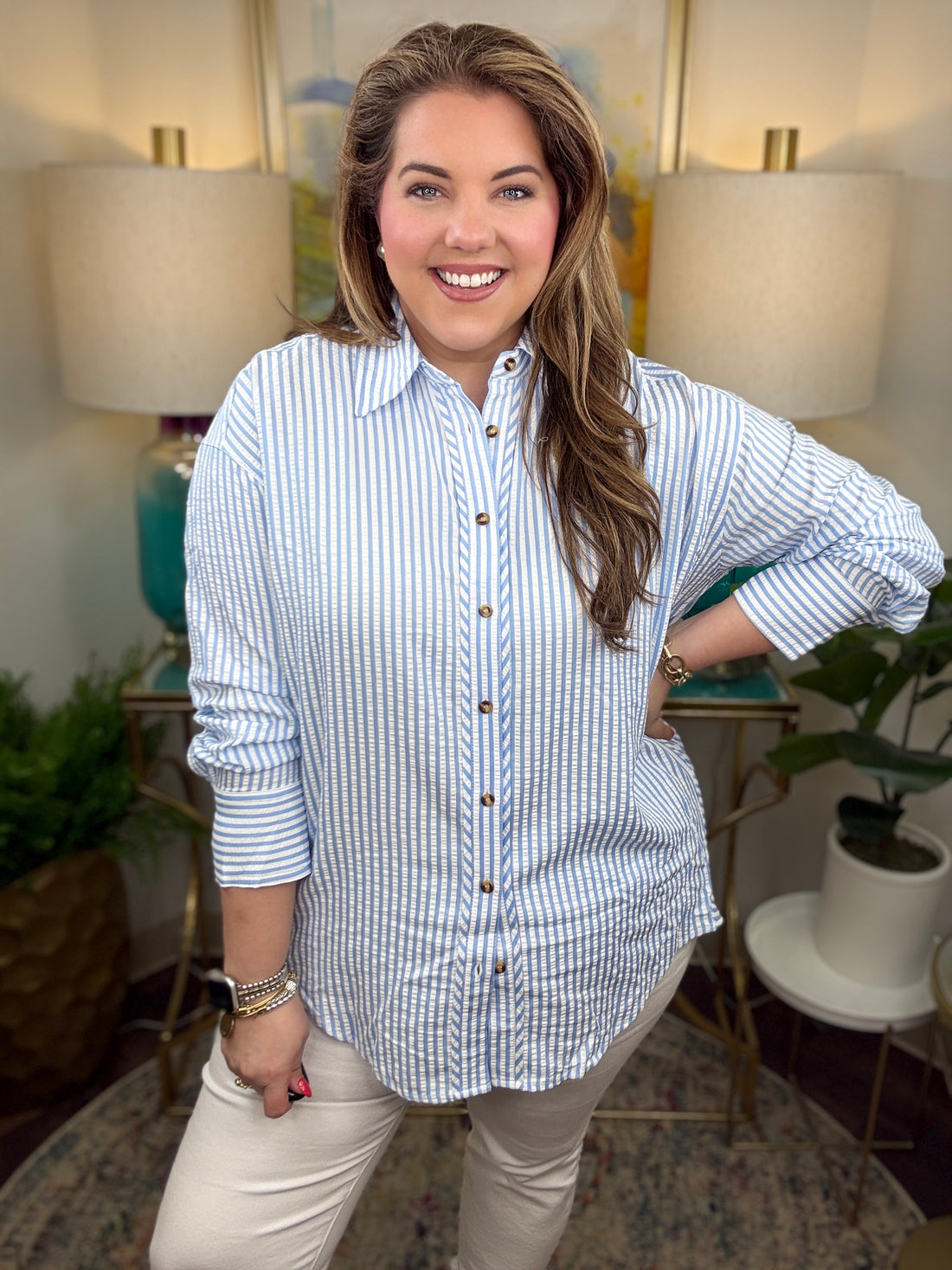 Momma Said Curvy Top-Blue