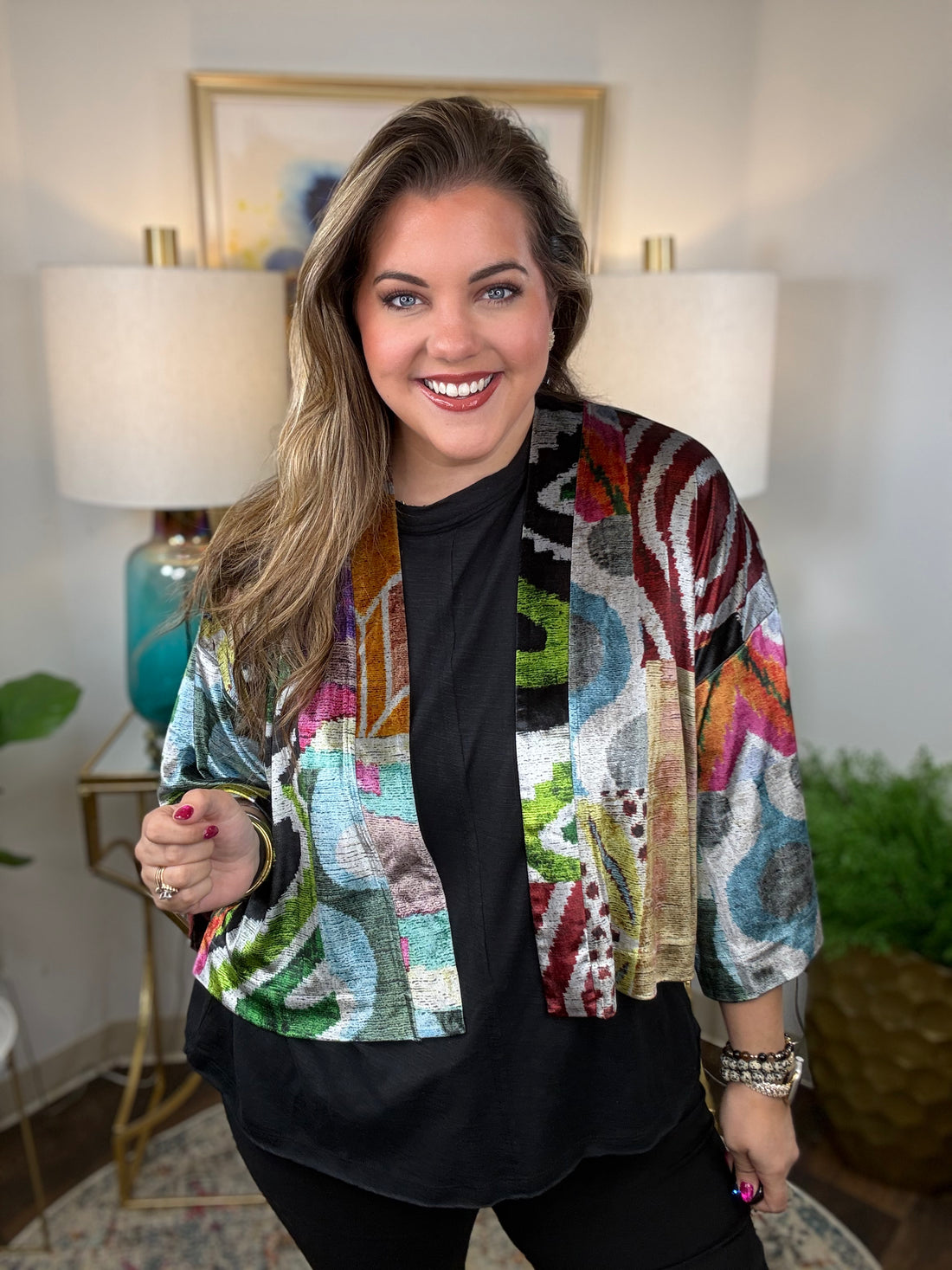 Shannon Passero | Effie Velvet Topper-Nomad Print