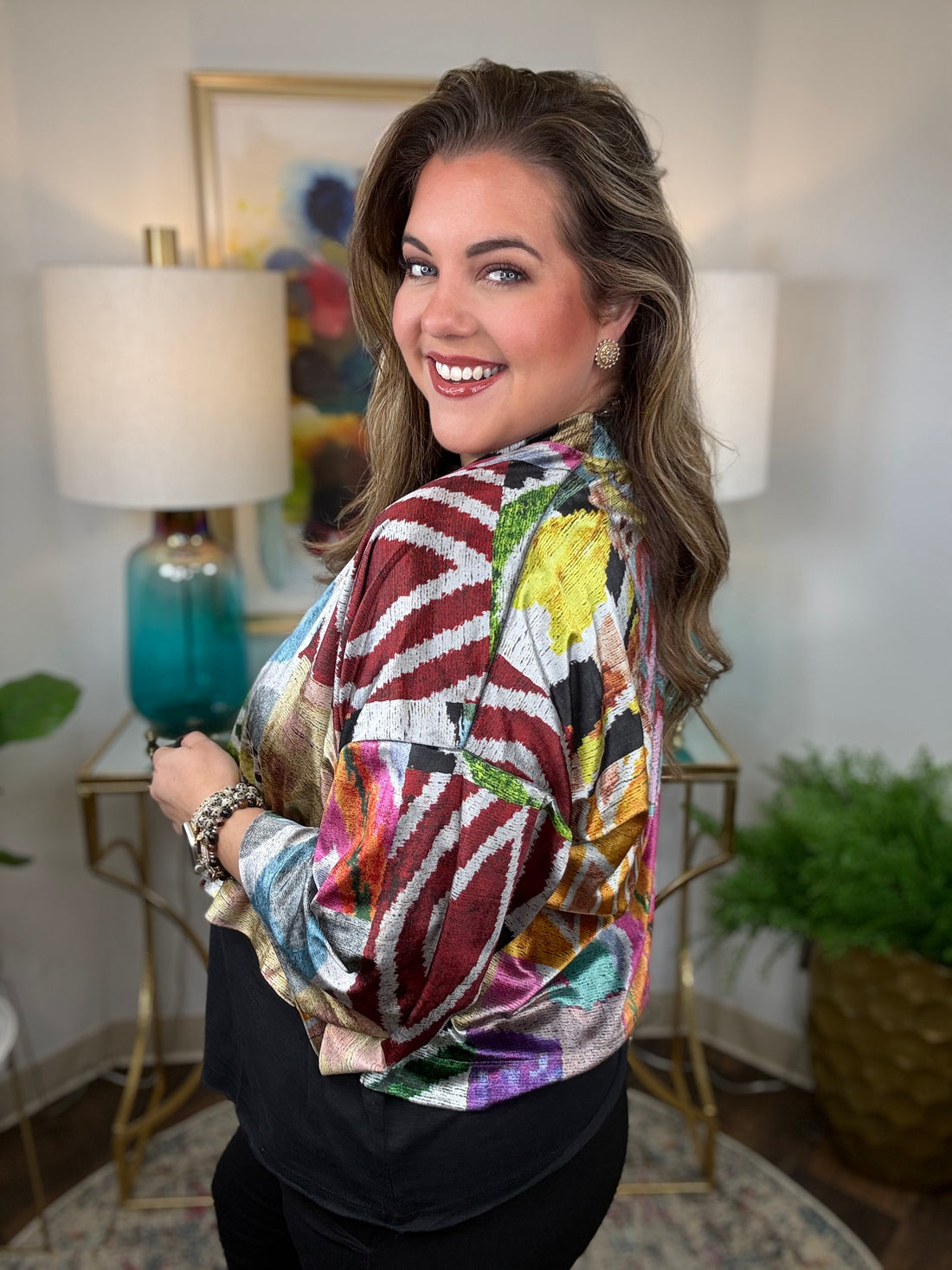 Shannon Passero | Effie Velvet Topper-Nomad Print