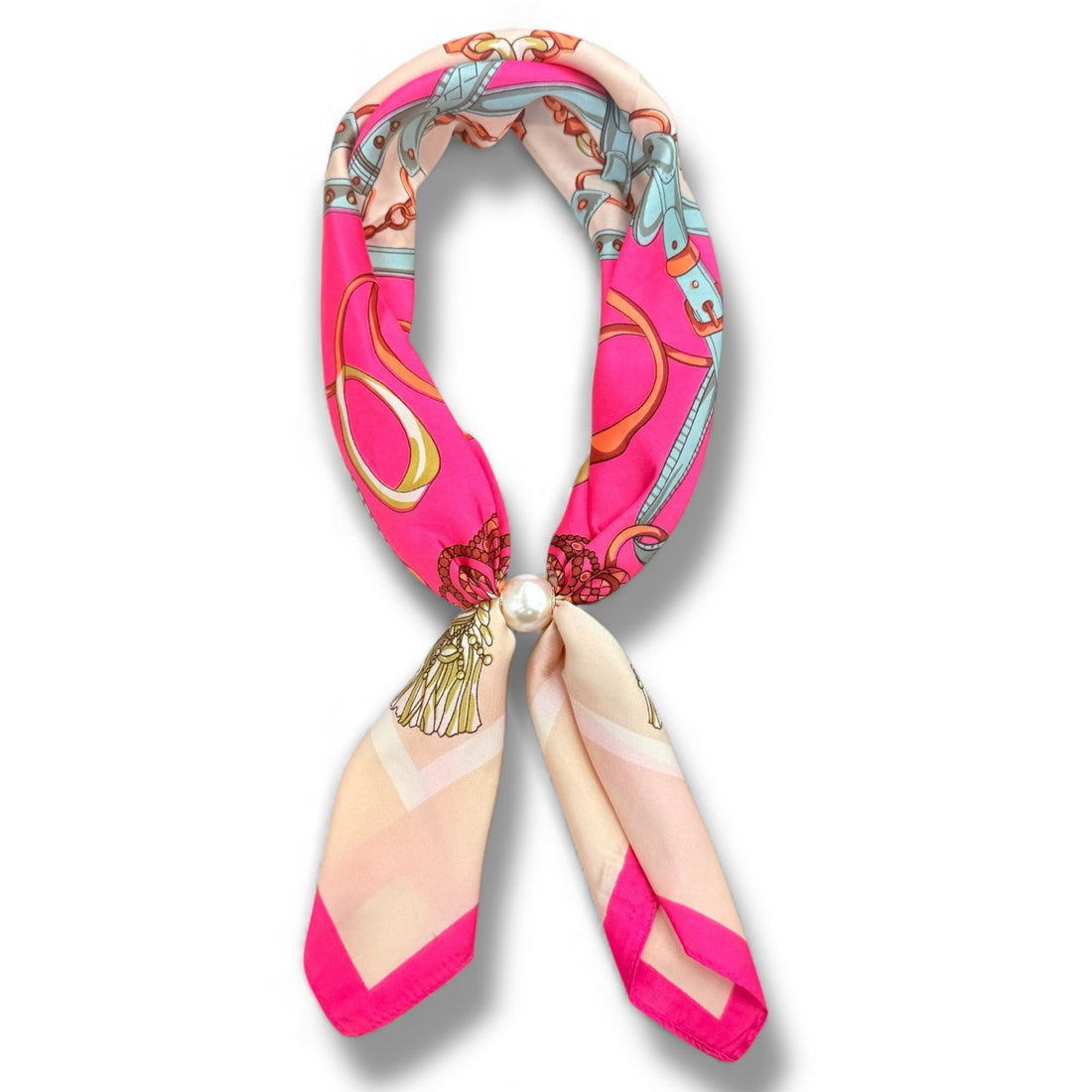 PEARL SCARF NECKLACE - Pink