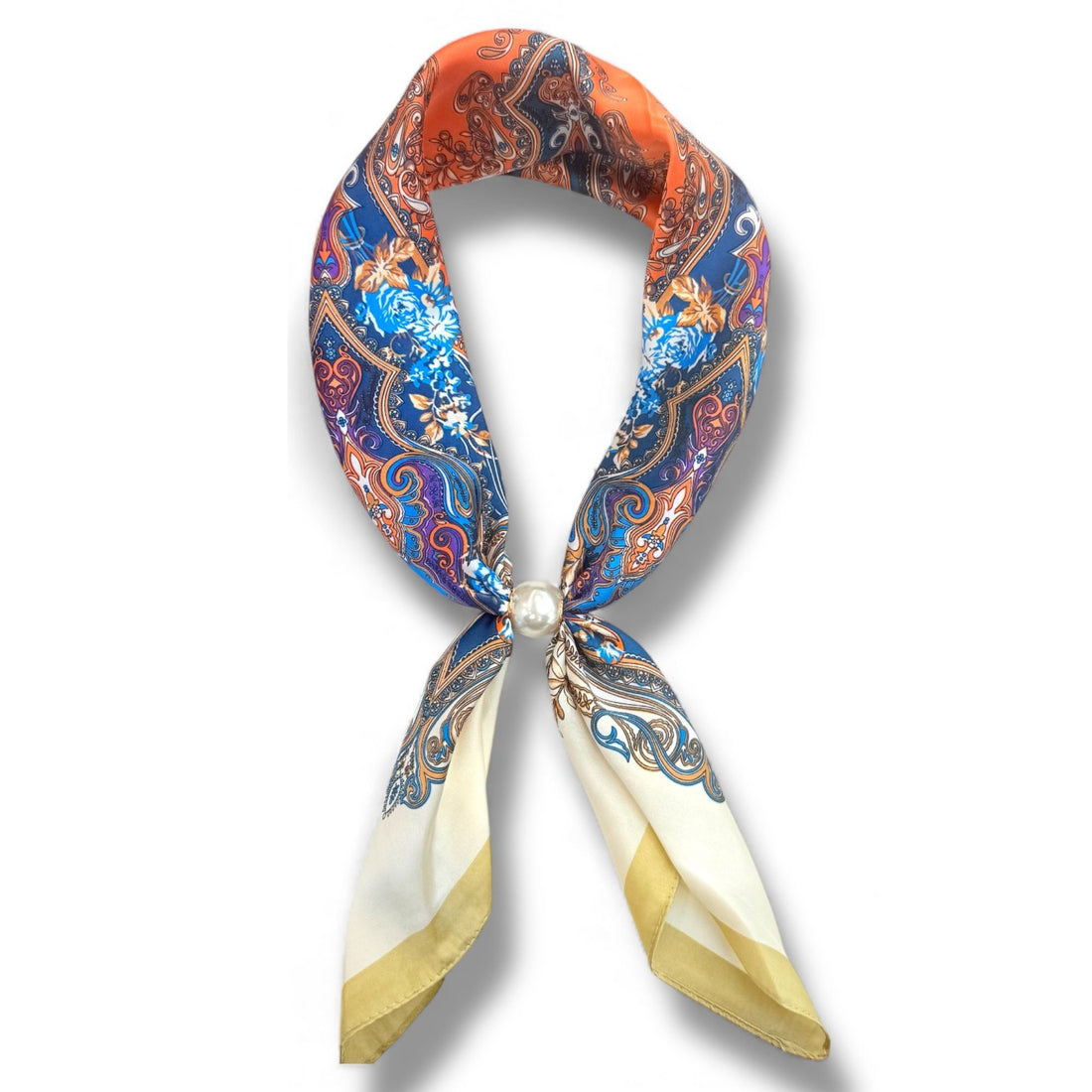 PEARL SCARF NECKLACE - Coral