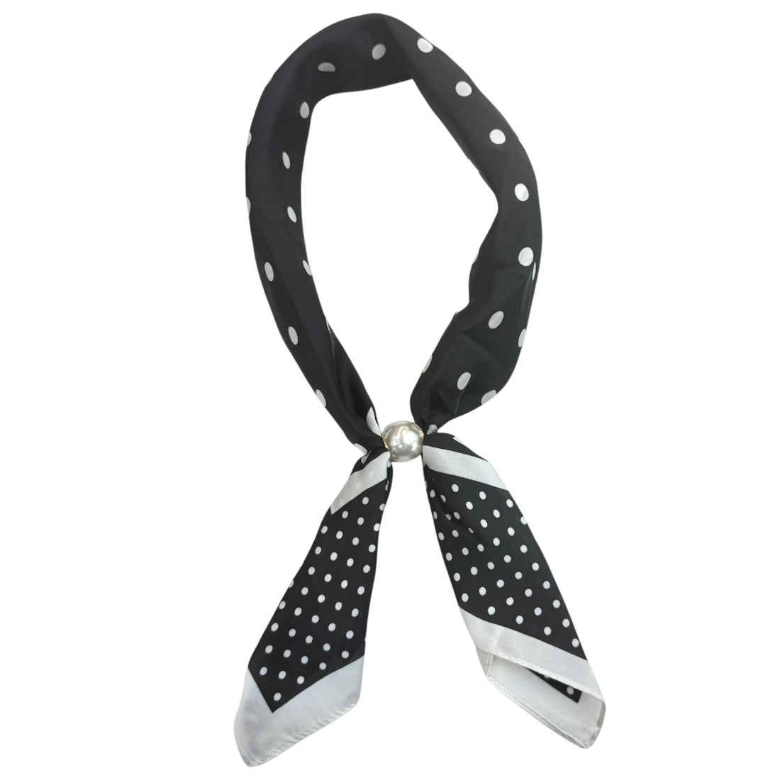 PEARL SCARF NECKLACE - Black