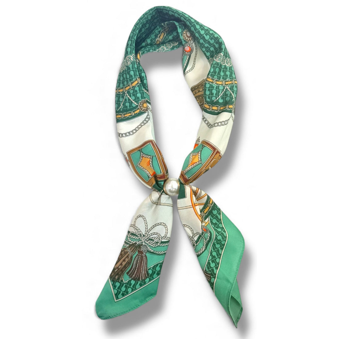 PEARL SCARF NECKLACE - Green