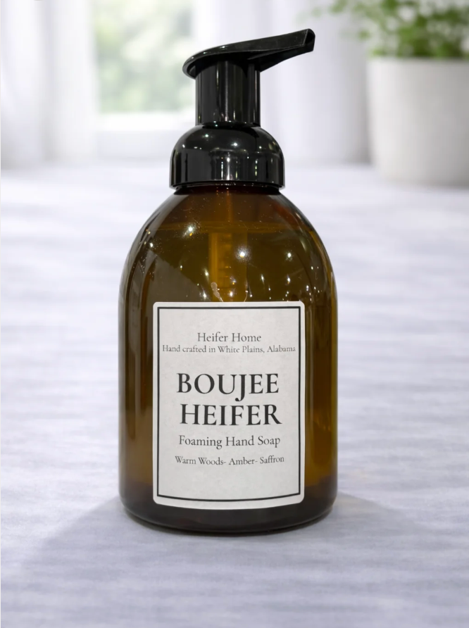 Heifer Home Foaming Hand Soap bottle with luxurious foaming hand soap and signature fragrance