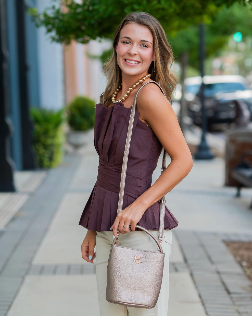 Caroline Hill | Breyer Bucket Bag Bronze