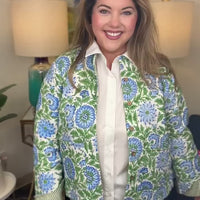 Quilted Jacket-Blue Floral