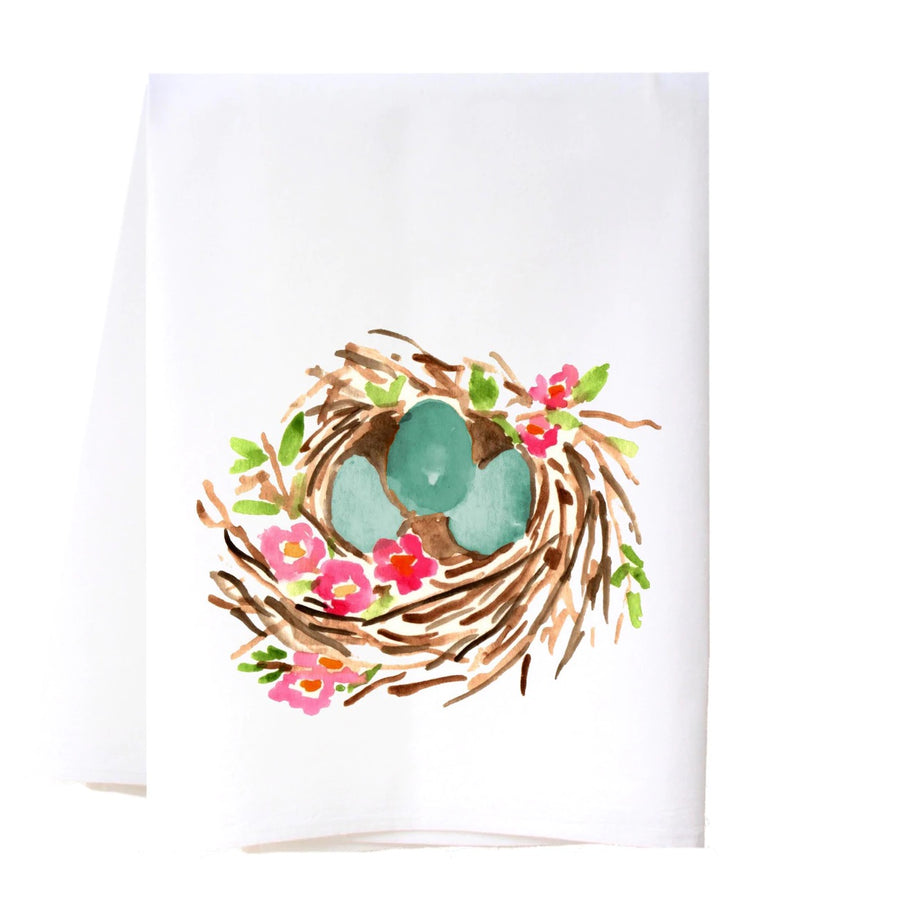 Nest With Blue Eggs Tea Towel