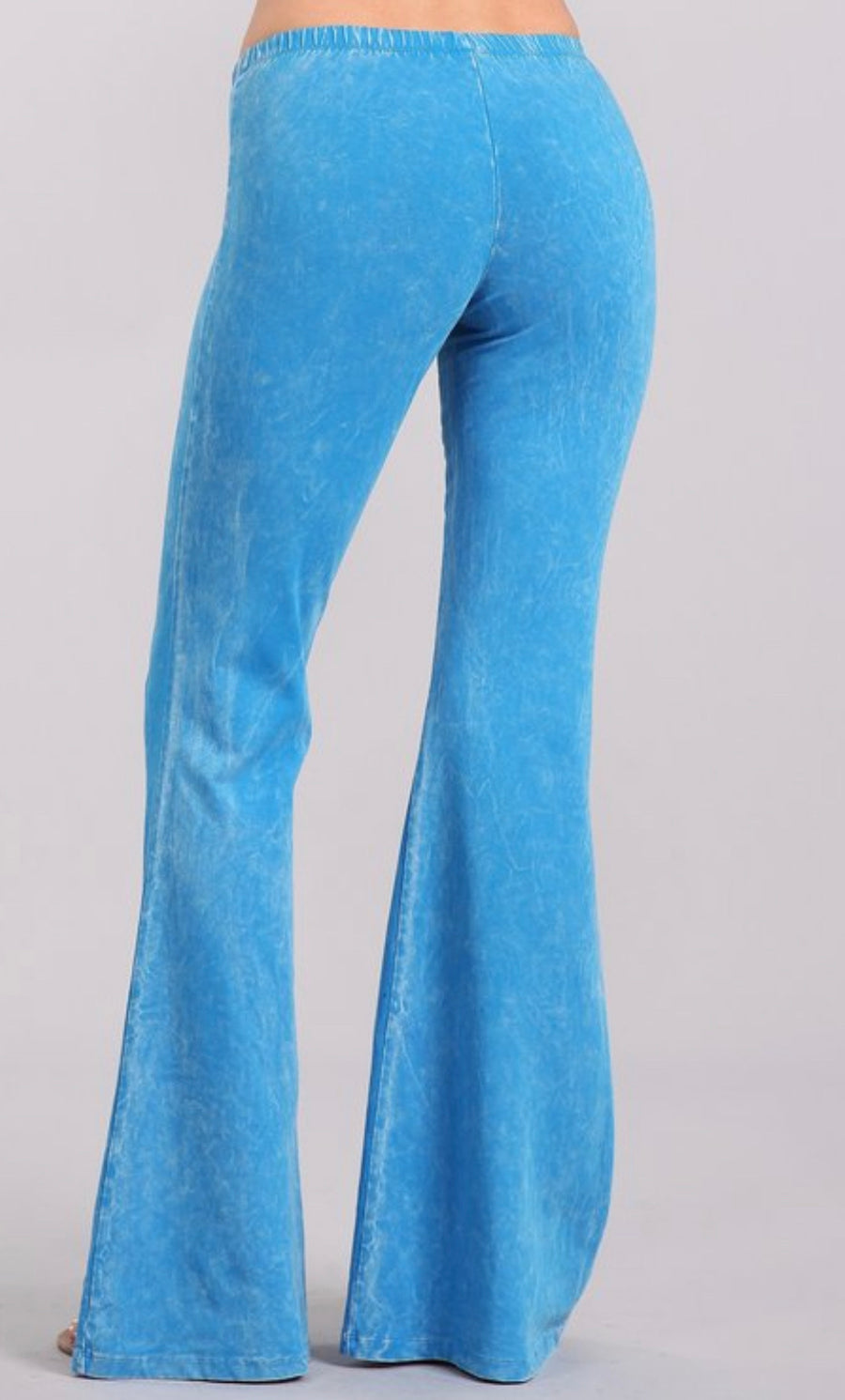 Mineral Wash Flare Pants- Bright Blue