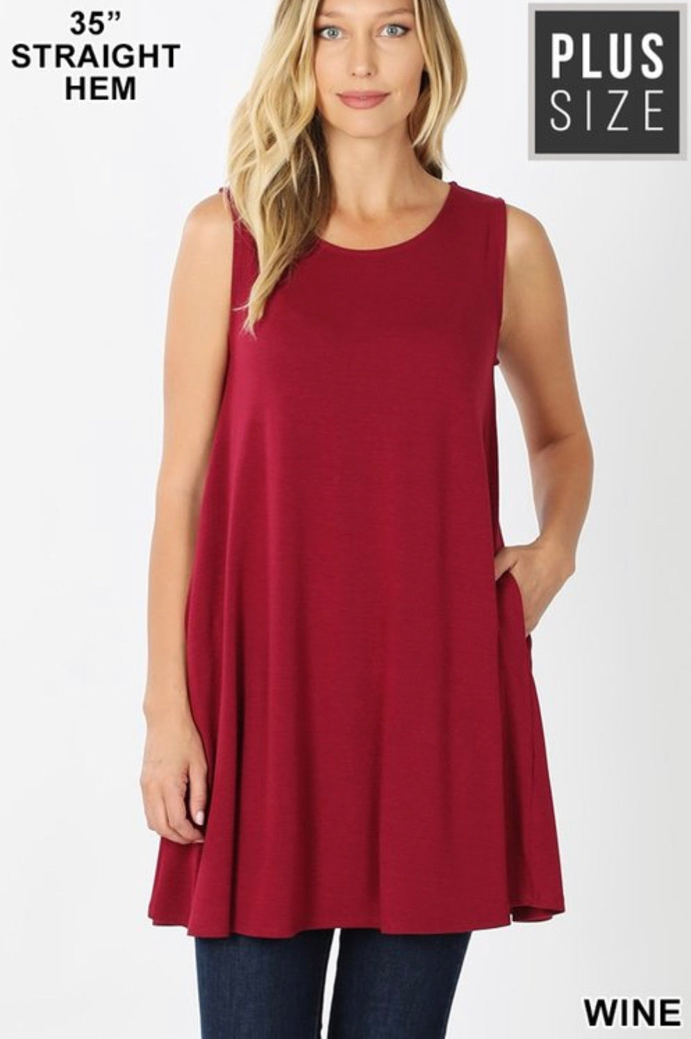 Doorbuster-Do This My Way Curvy Sleeveless Tunic