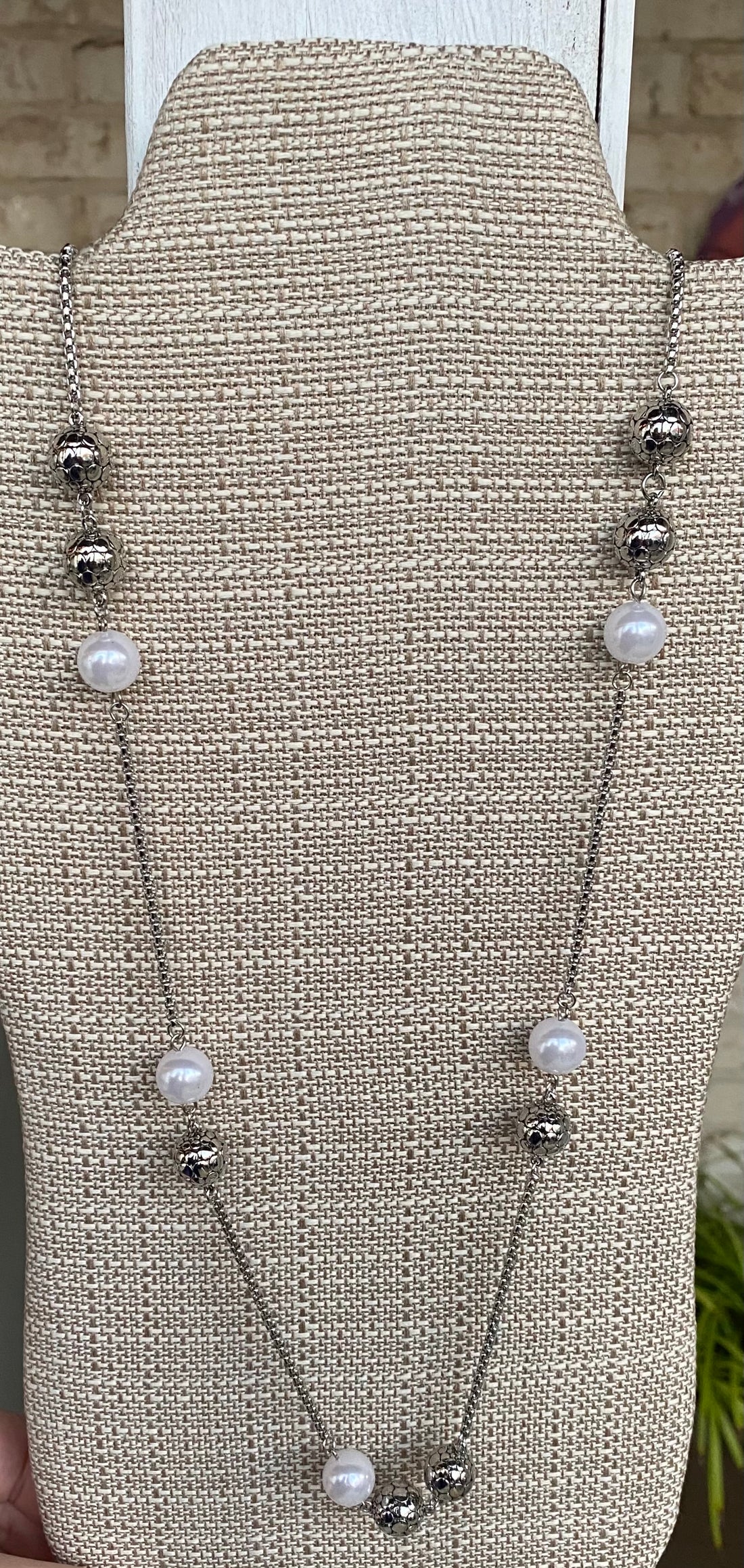 Ball and Pearl Necklace