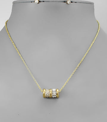 16” Crystal Barrel Necklace Set