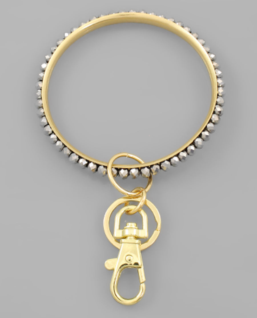 Glass Bead Key Ring Bracelet