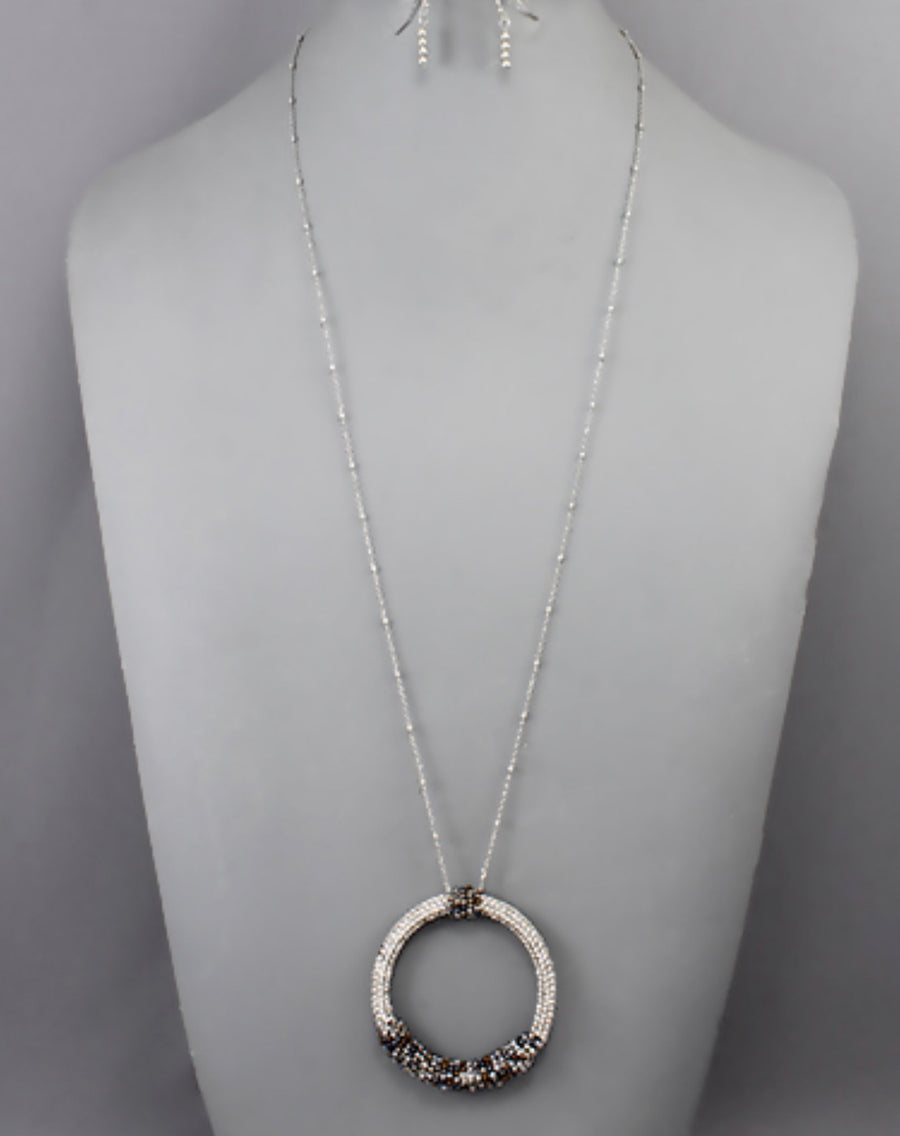 Crystal Pave Circle Necklace