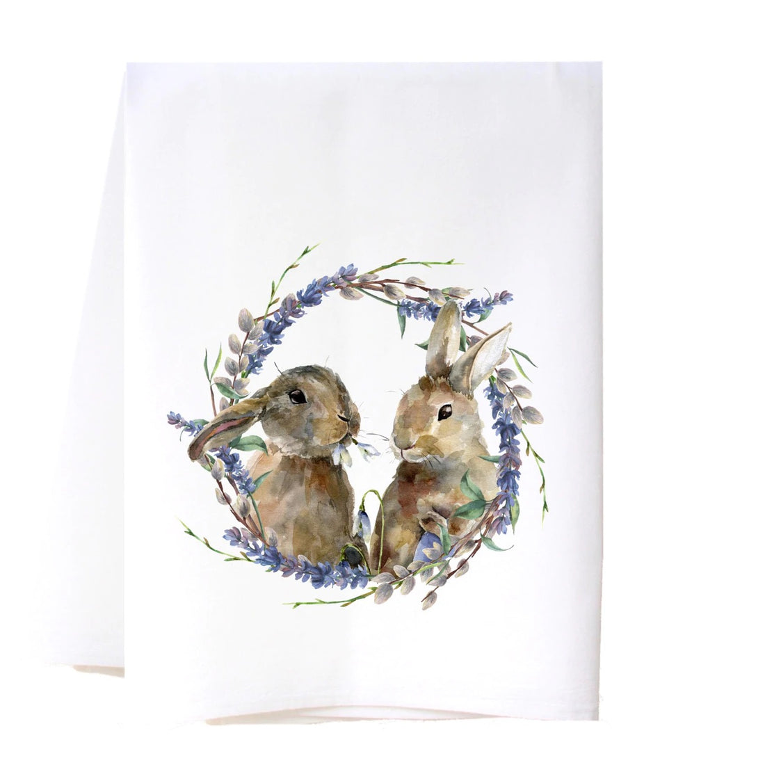 Two Bunnies Tea Towel