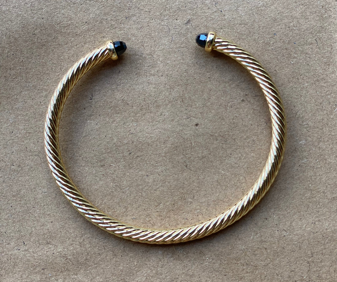 4 MM Cable Wire Cuff Gold