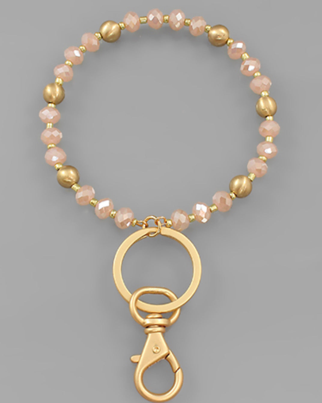 Glass Bead Key Ring Bracelet