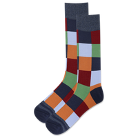 Geometric Box Grid Men’s Socks