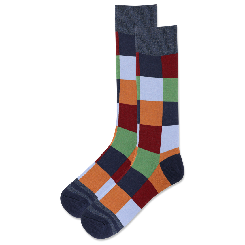 Geometric Box Grid Men’s Socks