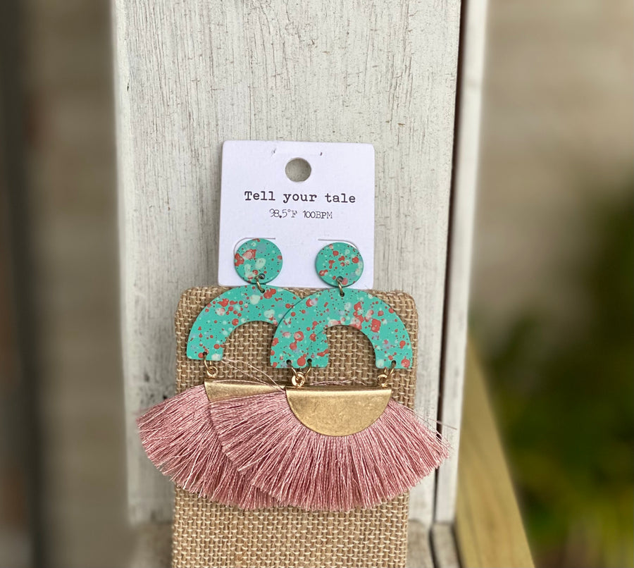 Arch and Wedge Tassel Earrings