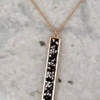 Glitter Stone Bar Pendant Necklace