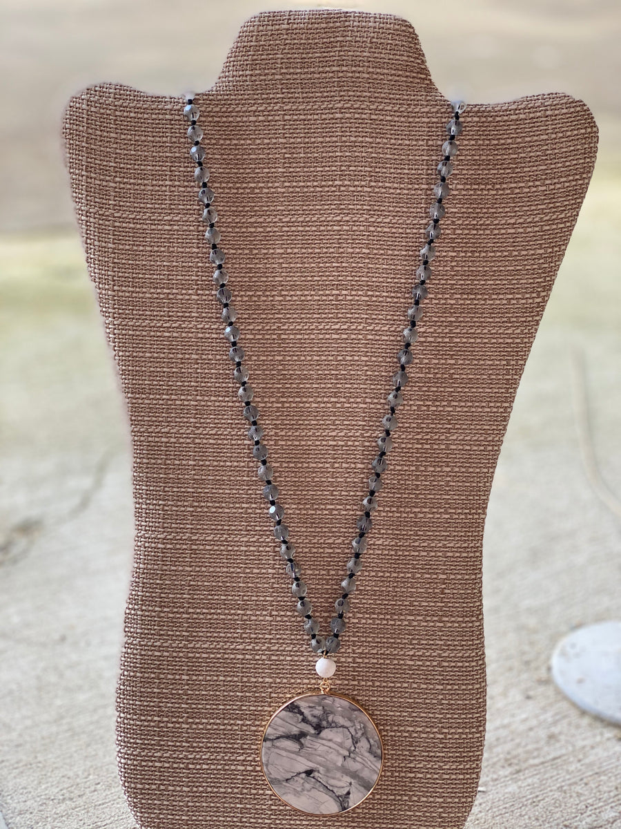 Disc Stone Necklace