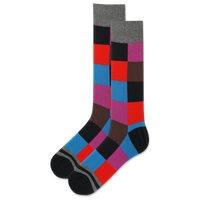 Geometric Box Grid Men’s Socks