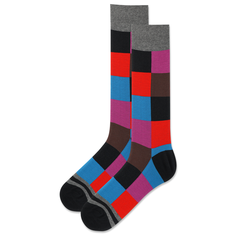 Geometric Box Grid Men’s Socks